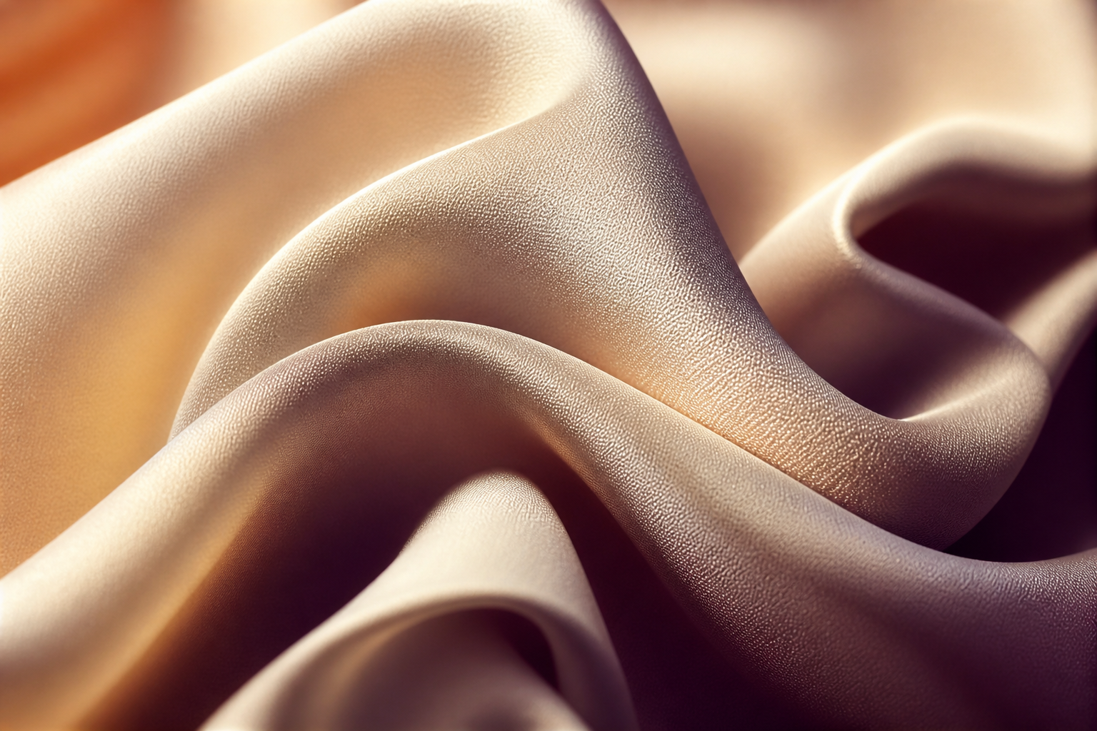 Draped cream silk in warm sculptural folds
